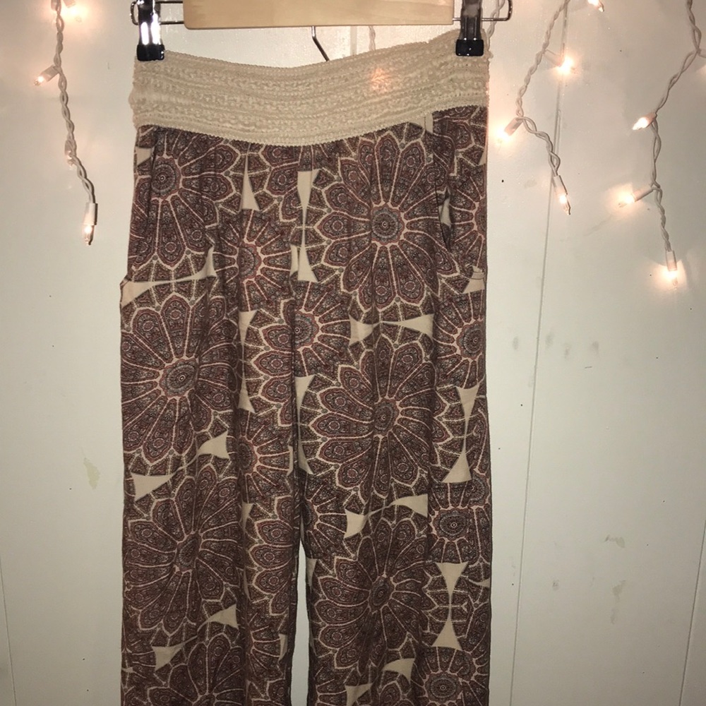 long boho/hippie silky pants ( size: S )